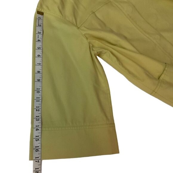 Lafayette 148 Jacket Blazer Swing Coat Snap Front Yellow Pockets Bell Sleeves 14 - Picture 7 of 15